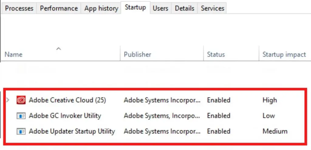 adobe updater startup utility disable windows 10