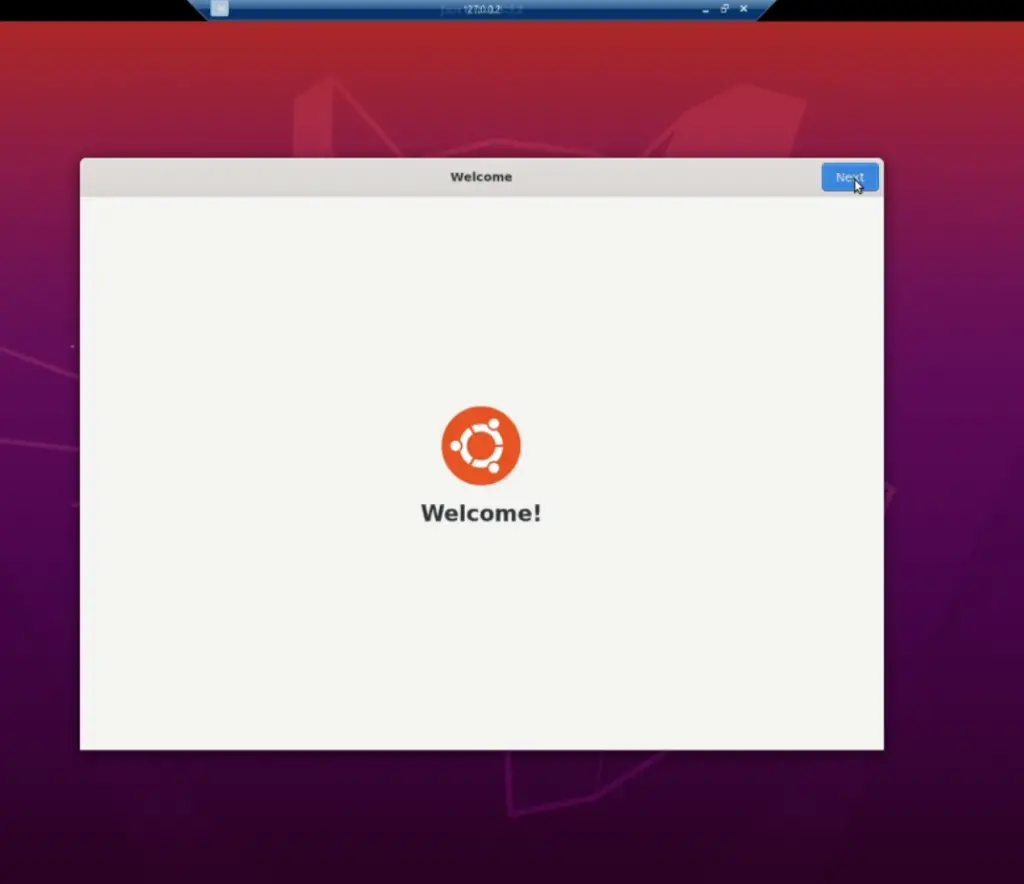 Ubuntu Desktop GUI Welcome Screen
